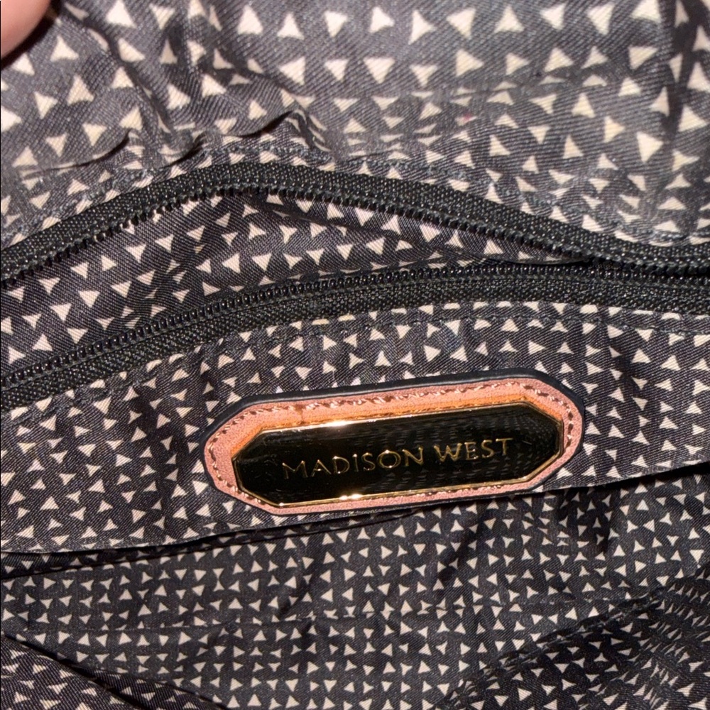 Madison West Dusty Rose Leather Crossbody with Tassel - Picture 2 of 9